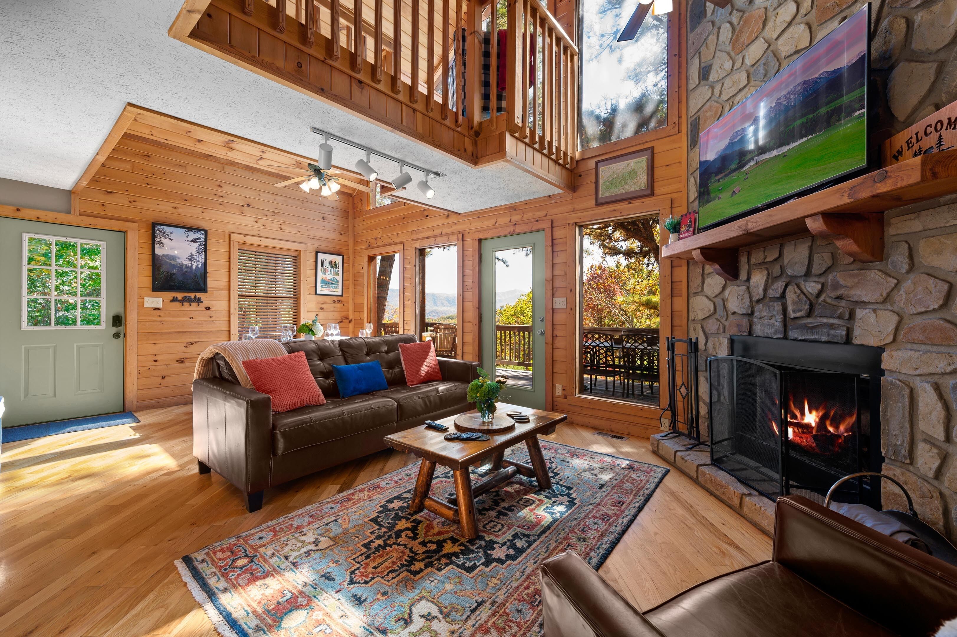 Smart TV, fireplace, video games, books