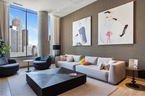 TV, stereo, offices - 2BR Retreat in Downtown + City Skyline Views (Chicago)