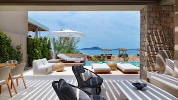 Biệt thự, 3 phòng ngủ, không hút thuốc, quang cảnh biển (Beachfront, Terrace) | Hiên