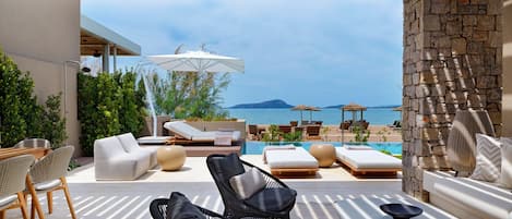 Villa, 3 Bedrooms, Non Smoking, Sea View (Beachfront, Terrace) | Terrace/patio
