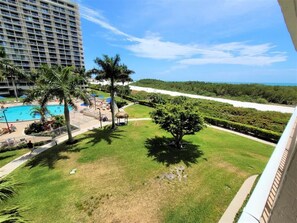 Property grounds - Pool and Beach views from this Beach Condo (Marco Island)