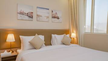 Deluxe-Apartment, 1 Schlafzimmer | Zimmersafe, Schreibtisch, schallisolierte Zimmer, Bügeleisen/Bügelbrett