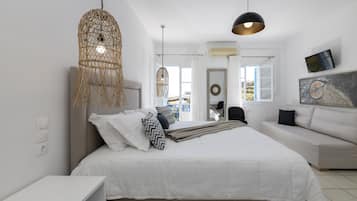 Studio Superior, pemandangan laut (Apollonia) | Seprai antialergi, setrika/meja setrika, dan Wi-Fi gratis