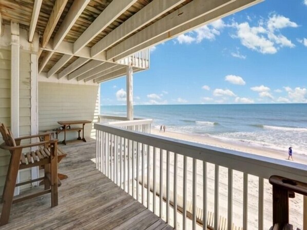 Condo, 3 Bedrooms | Balcony - Beach Blanket - Spacious Condo With Private Beach Access And Resort Amenities! 3 Bedroom Condo by RedAwning (Kure Beach)