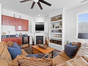 Living area - A Shore Thing 2 - Oceanfront And Pet Friendly Home - See The Sunrise, Hear The Waves, Feel The Breeze - Large Oceanfront Balcony 6 Bedroom Townhouse by RedAwning (Carolina Beach)