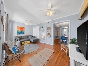 Condo, 1 Bedroom | Living area - Breezy Does It - Take It "br-eezy" While You Stay In The Heart Of Carolina Beach. One Minute Walk To The Beach! 1 Bedroom Condo by RedAwning (Carolina Beach)