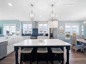 Townhome, 5 Bedrooms | Private kitchen | Fridge, oven, stovetop, coffee/tea maker - Sunnyside - Ocean And Inlet Views, Steps To Beach Access, Plus Parking For 4! 5 Bedroom Townhouse by RedAwning (Carolina Beach)