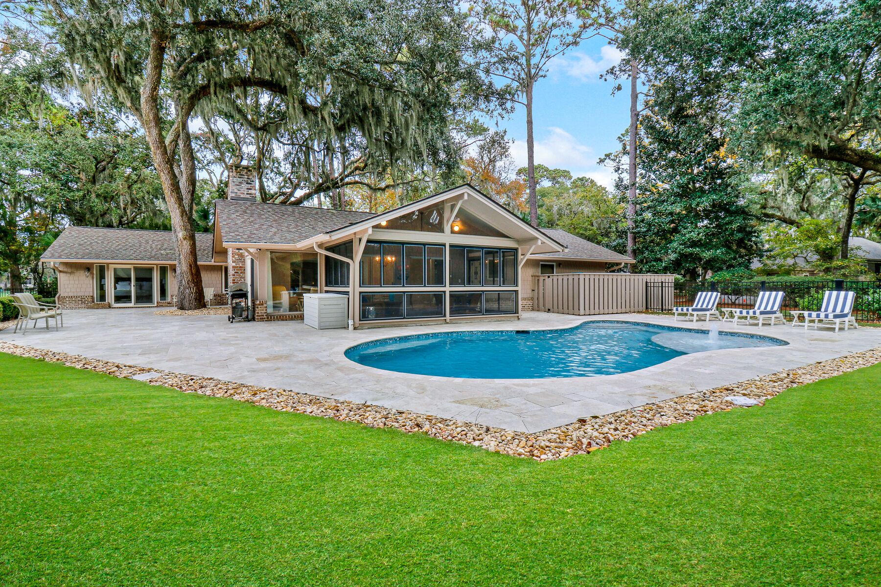 Beautifully Renovated Three Bedroom Sea Pines Home with a NEW PRIVATE POOL!