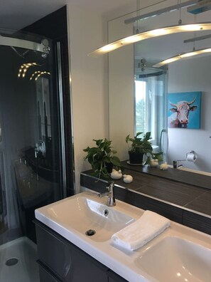 Kombinert dusj/badekar og hårføner