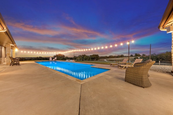 Outdoor pool, a heated pool