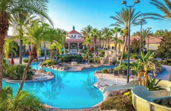 Outdoor pool, a heated pool