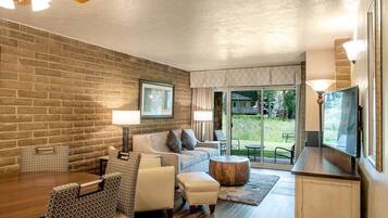 TV, fireplace, computer monitors, printers