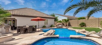 Lay back & Relax! Lush 4BD near Wigwam Resort in Litchfield Park. Heated Pool, Spa, Firepit & MORE!