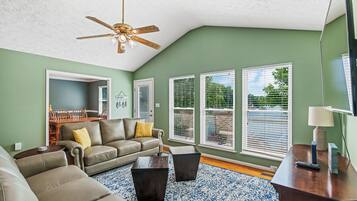 TV, foosball, table tennis, books