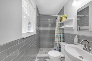 Combined shower/bathtub, hair dryer, towels, soap - 5 Bedroom 3 Full Bath 6 Bed Sleep 13 (Charlotte)