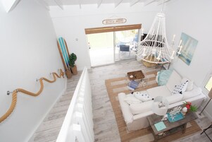 Luxury Villa, 2 Bedrooms, Oceanfront | Living area | 55-inch flat-screen TV with digital channels, TV