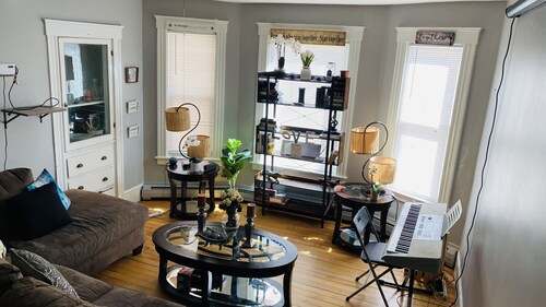 Great looking Private bedroom with a queen size bed