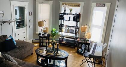 Great looking Private bedroom with a queen size bed