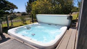 Outdoor spa tub - Hot tub, firepit & Gameroom. Near San luis Obispo, Pismo beach, Avila. Pets OK! (Arroyo Grande)