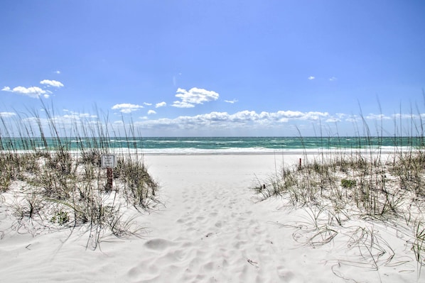 Enjoy a serene beach experience with access to the ocean.