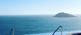 in front of the beach and boardwalk, and the best view of the sunset