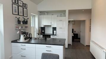 Fridge, microwave, stovetop, dishwasher