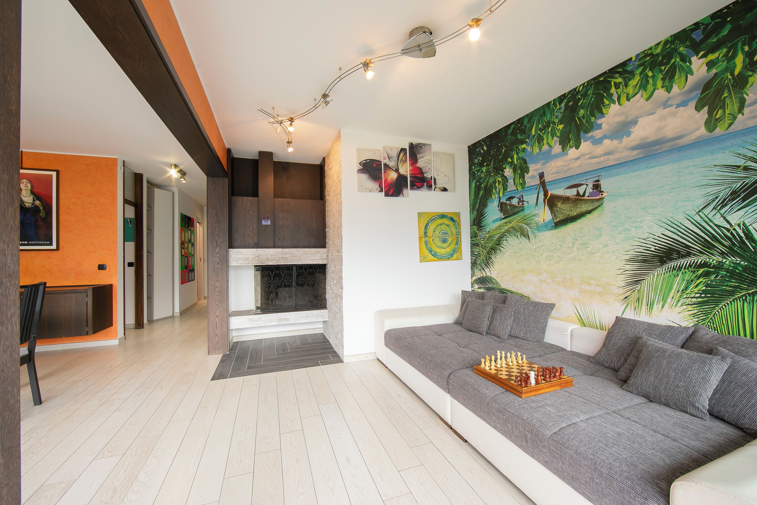 Familienapartment, 2 Schlafzimmer, Mikrowelle (Melide On The Lake for 4) | Wohnbereich