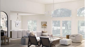 Maison, plusieurs lits (Northwest Harbor Retreat) | Salle de séjour | Télévision, cheminée, chaßne hi-fi