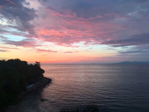 On the beach, sun loungers, beach towels