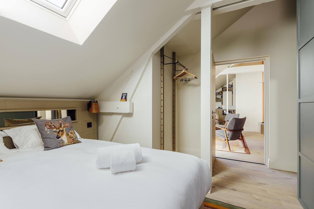 1 habitación y ropa de cama de alta calidad