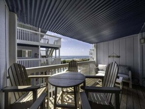 Outdoor dining - Pura Vida Pure Life - Expansive views of the ocean and wide sandy beach by RedAwning (Carolina Beach)