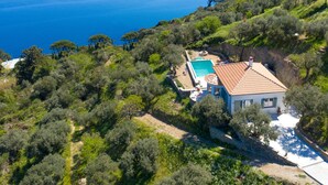 A coastal villa with a swimming pool, surrounded by olive groves and overlooking the sea. - Villa Avgi (Sunrise & Pool Sea View Area) (Skopelos)