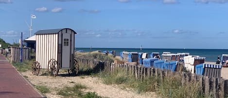 Beach nearby, sun-loungers