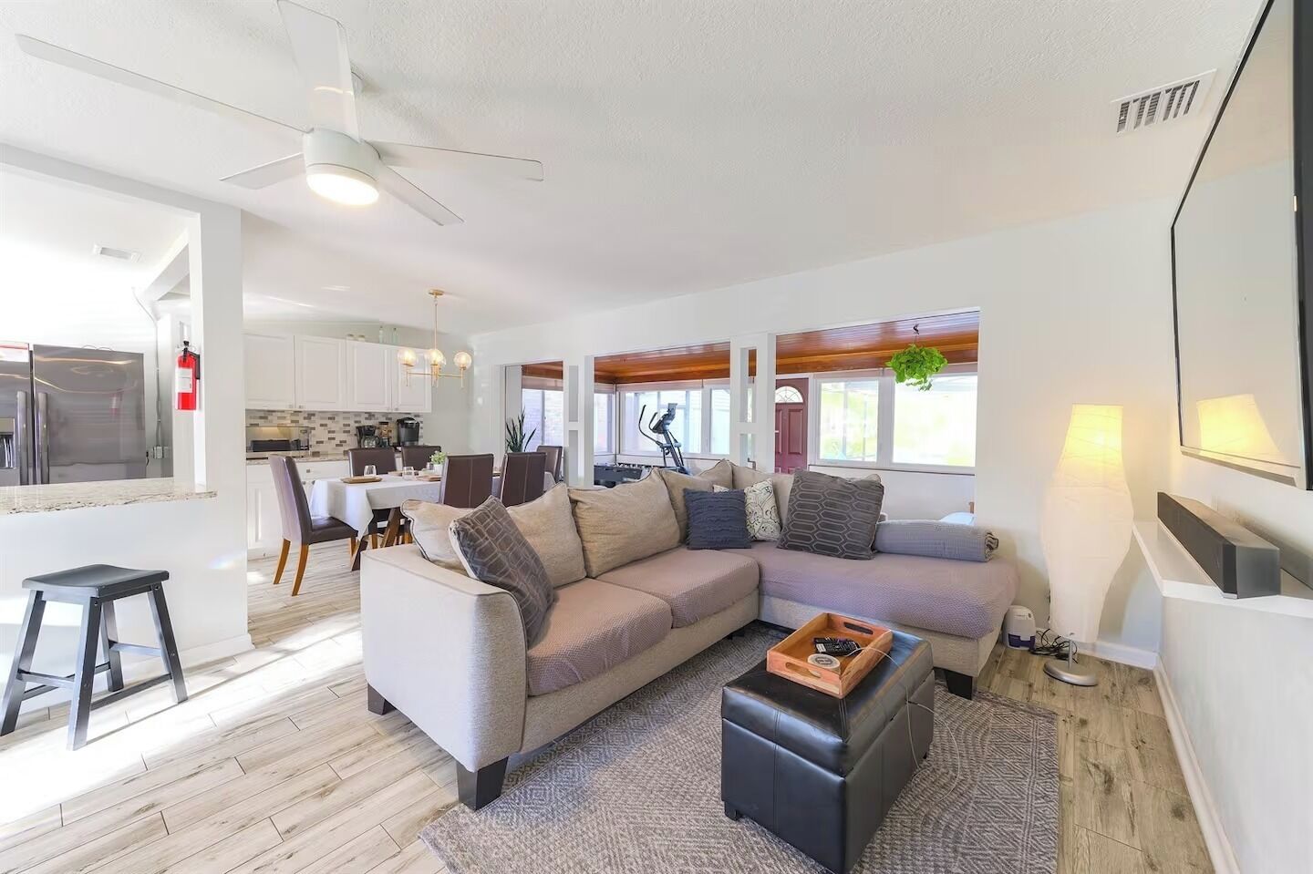 Smart TV, foosball, computer monitors