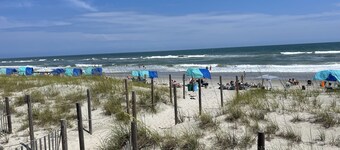 Peaceful, Gated community with Indoor & Outdoor Pools.Walk to beach, dining &fun