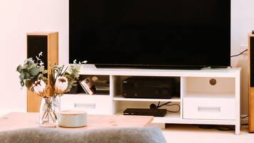 Smart TV, DVD player, video library, computer monitors