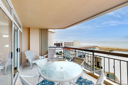 Oceanfront condo with ocean & bayside balconies, central AC, & easy beach access