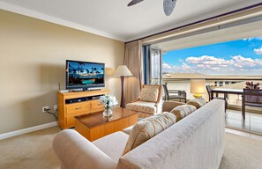 TV, DVD player, stereo