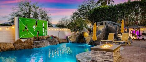 Een verwarmd zwembad