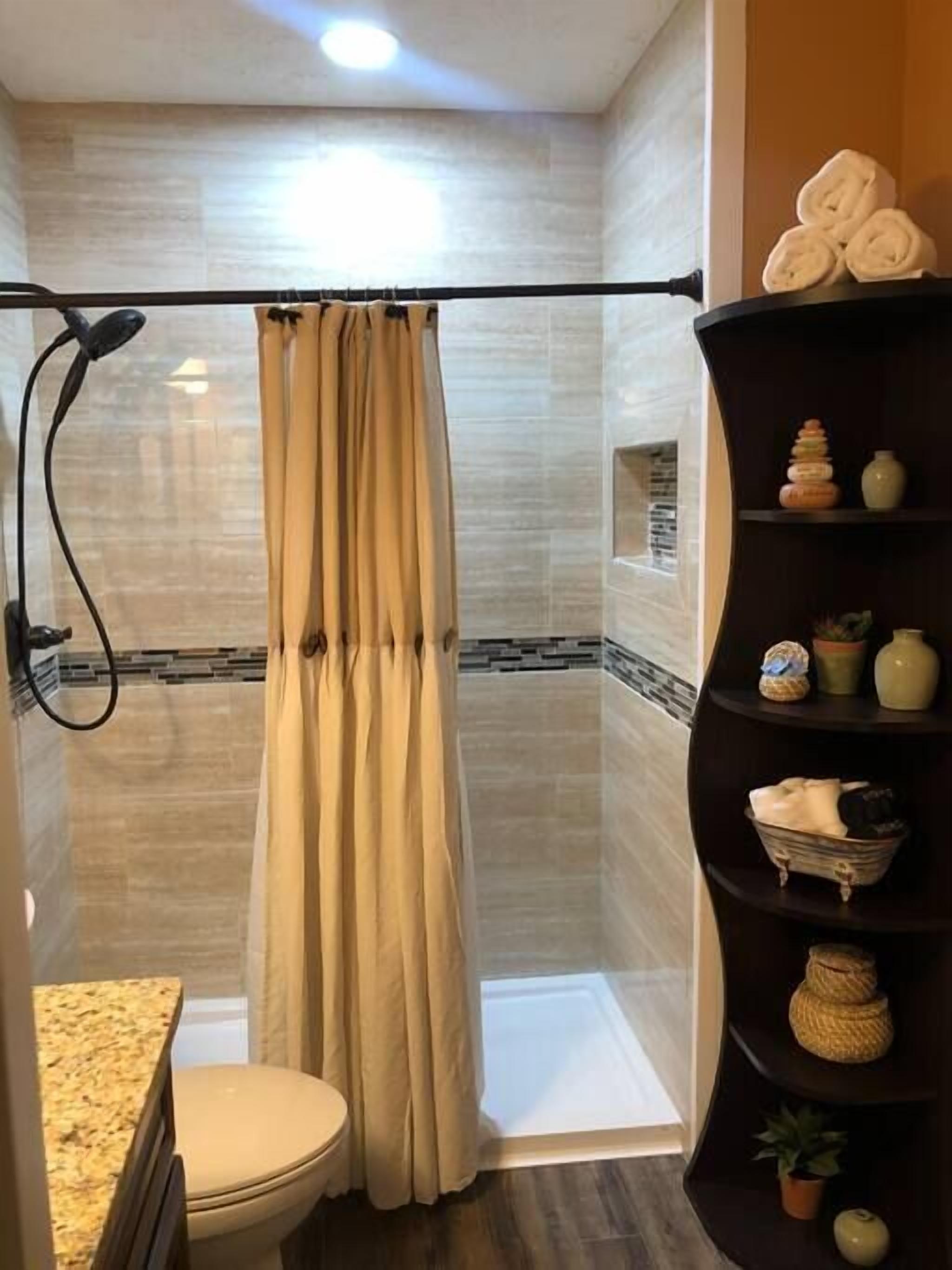 Hair dryer, towels