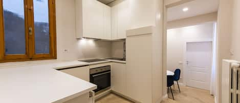 Apartamento Deluxe | Cocina privada | Frigorífico, horno, placa de cocina y lavavajillas