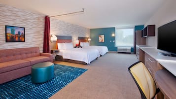 Studio, 2 Queen Beds, Accessible, Bathtub (Mobility & Hearing) | 1 bedroom, bed sheets
