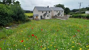 A house with a garden full of various flowers. - Brecon Beacons Retreat | 2 Cottages | Hot tub (Myddfai, Llandovery)