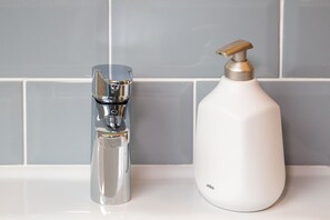 Douche, sèche-cheveux, serviettes fournies