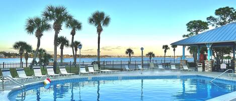 Outdoor pool, a heated pool