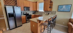 Condo, Multiple Beds, Private Pool, Pool View | Private kitchen | Fridge, microwave, oven, stovetop - Aqua del Mar #4 (South Padre Island)