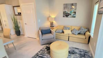 Condo, Multiple Beds, Balcony, Ocean View | Living area | TV