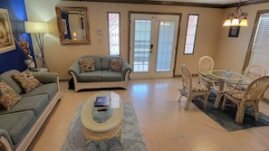 Condo, Multiple Beds, Patio, Pool View | Living area | TV