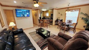 Condo, Multiple Beds, Patio, Pool View | Living area | TV - Campeche Triplex Unit C (South Padre Island)