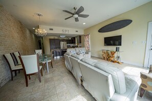 Townhome, Multiple Beds, Pool Access, Partial Ocean View | Living room | TV - Esperanza Villas A (South Padre Island)